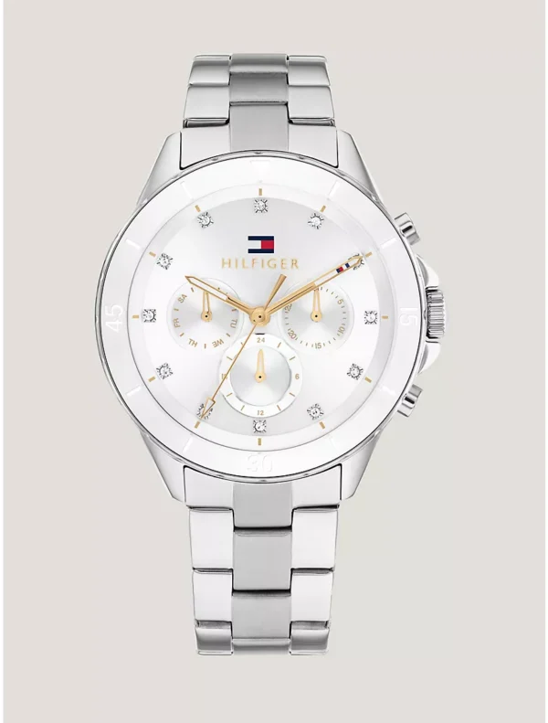 Watch with Sub-Dials and White Bezel