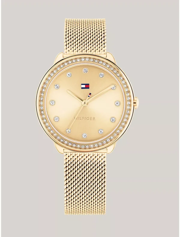 32MM Gold-Plated Mesh Bracelet Watch