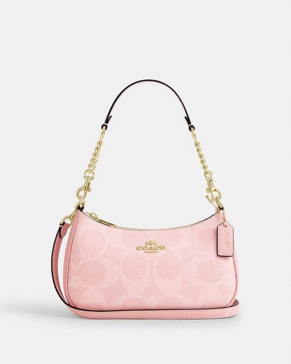 Coach Teri Shoulder Bag In Signature Canvas in pink