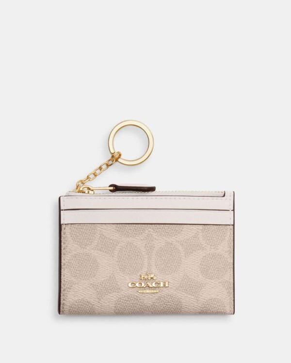 Coach Signature Canvas Mini Skinny ID Card holder