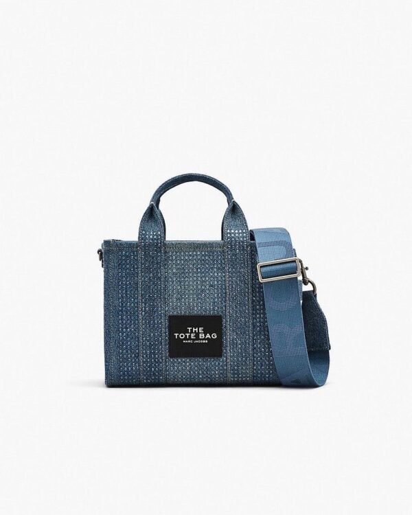 THE CRYSTAL DENIM SMALL TOTE BAG