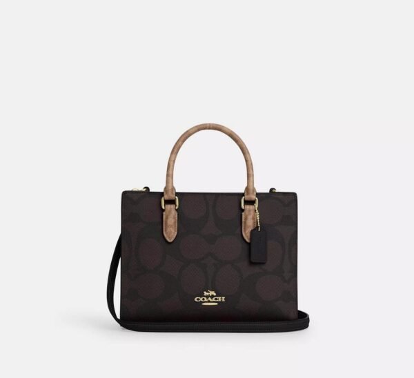 Coach Maggie Small Tote Bag In Blocked Signature Canvas