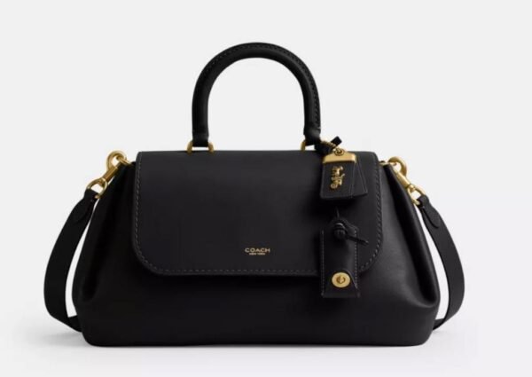 COACH SLOUCHY ROGUE TOP HANDLE BAG IN Black
