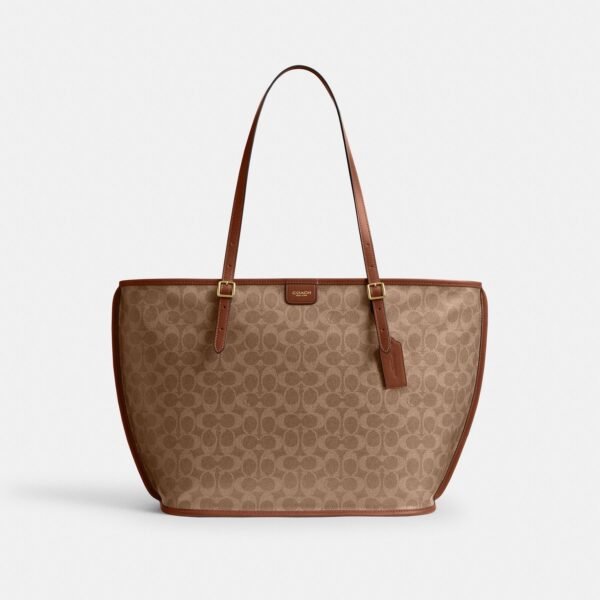 Coach Taxi Tote Bag In Signature Canvas in tan sable